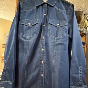 Women's Blue Button Down Shirt